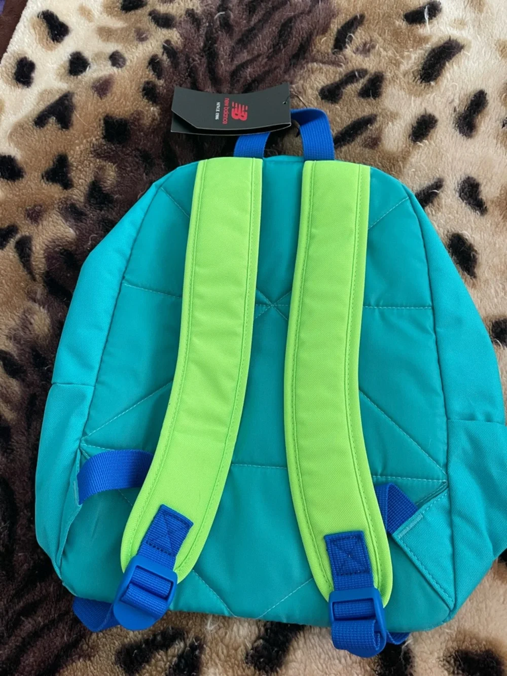 New Balance Teal & Neon Green Mini Backpack with White Logo